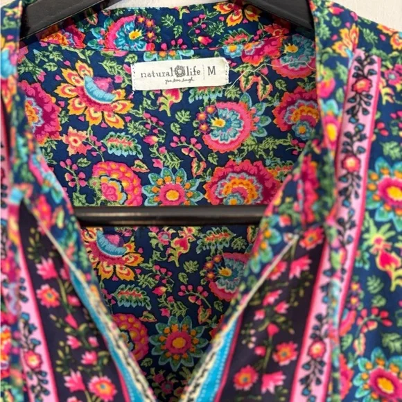 NATURAL LIFE boho Floral Maxi Dress long sleeve size medium cottagecore vibe! - Picture 4 of 8